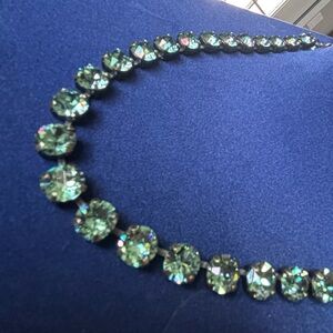 Classic Green Crystal Necklace and Earrings - handcrafted